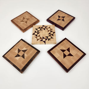 Pinwheel and Friendship Wreath Coasters Set of 5