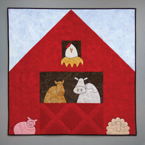 easy applique farm animals with barn baby quilt pattern 