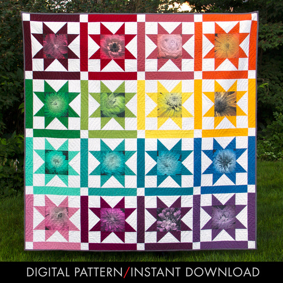 digital pattern for a colorful fat-quarter-friendly pattern