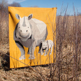 Rhino Romp quilt in the wild